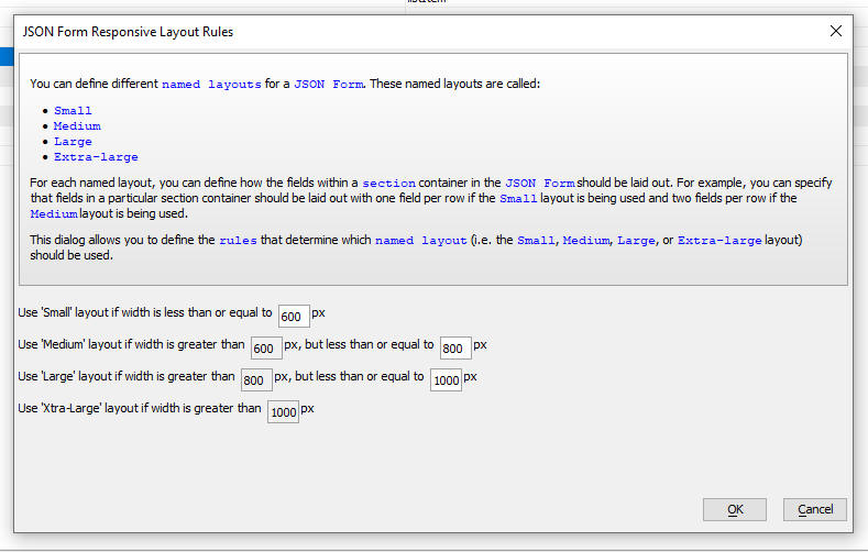 Named form sizes